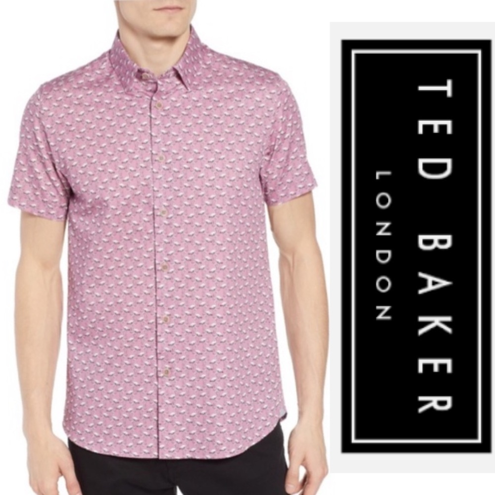 š¦©Ted Baker Flamingo Button Up𦩠- Picture 1 of 13